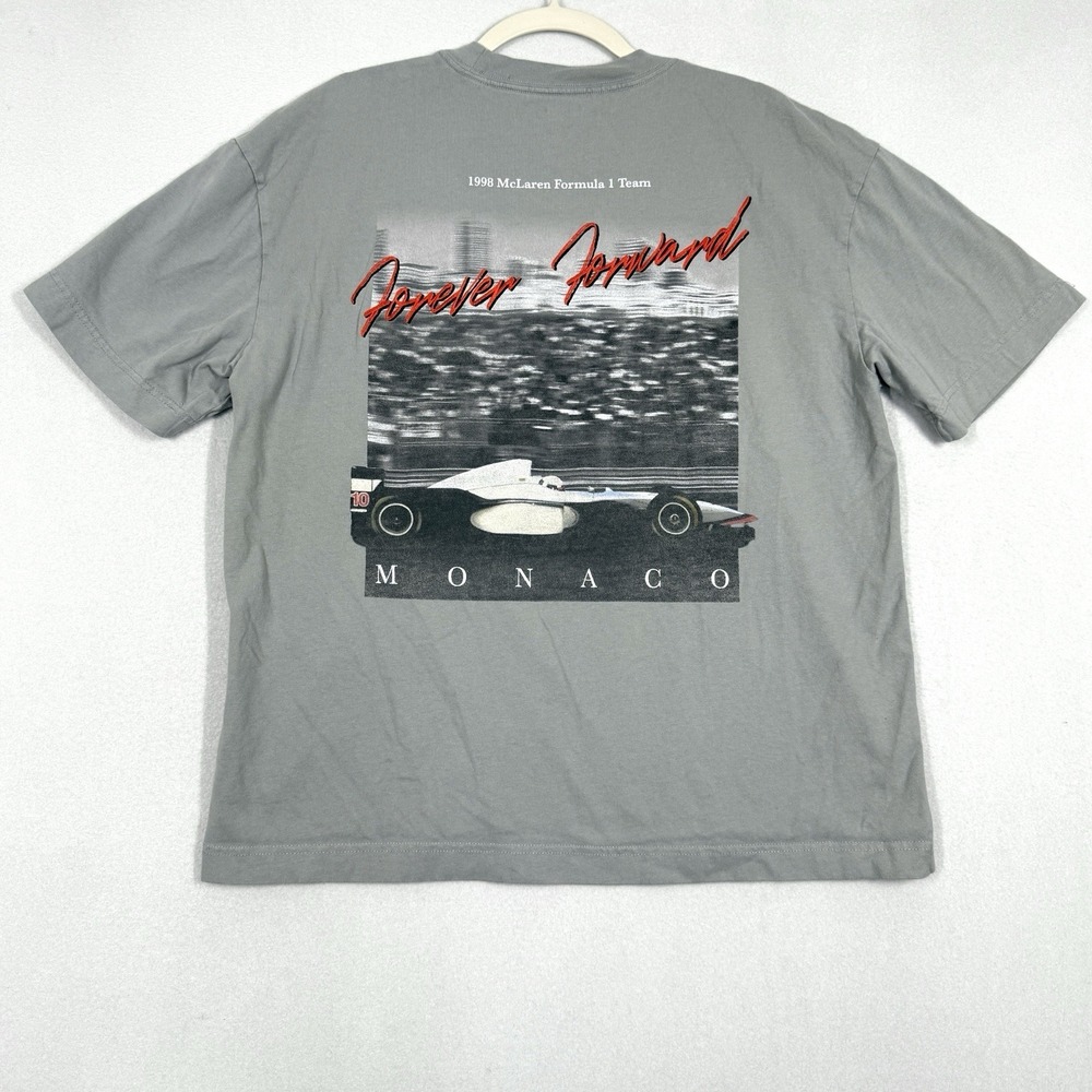 McLaren Formula 1 Team‎ Shirt Mens Large 1998 Monaco Forever Forward F1 Grey Tee